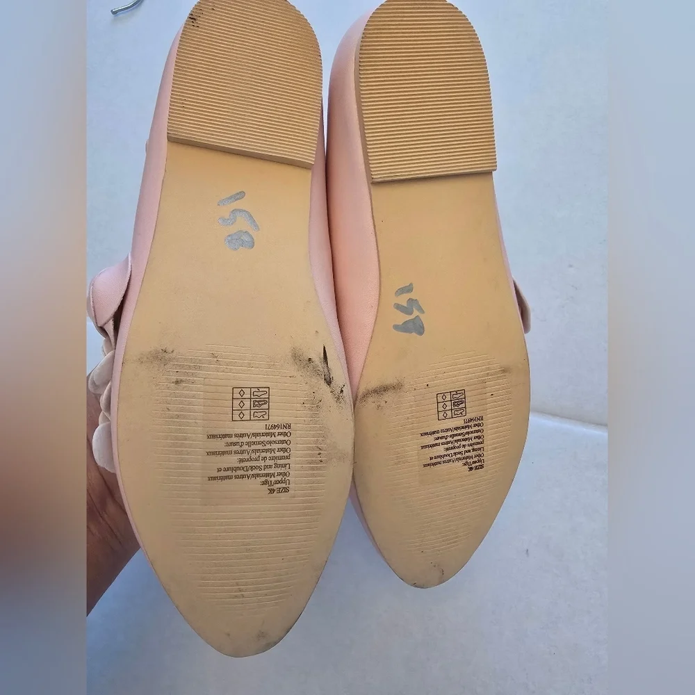 Janie And Jack Flower Ballet Girls Flats Size 4k In Pink